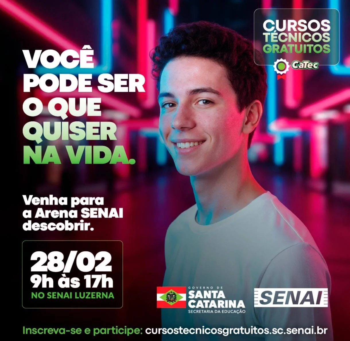 Arena SENAI: Luzerna, Capinzal e Campos Novos recebem evento focado no ensino técnico