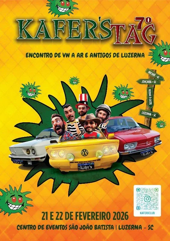 Fuscas e Kombis invadem Luzerna em um dos maiores encontros automotivos da região