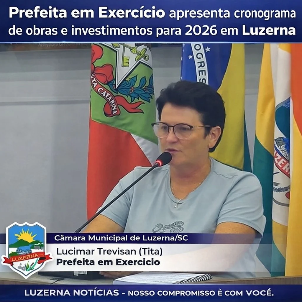 Prefeita em exercício apresenta cronograma de obras e investimentos para 2026 em Luzerna