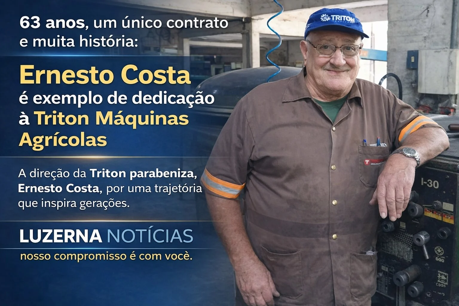 Ernesto Costa completa 63 anos de dedicação à Triton Máquinas Agrícolas