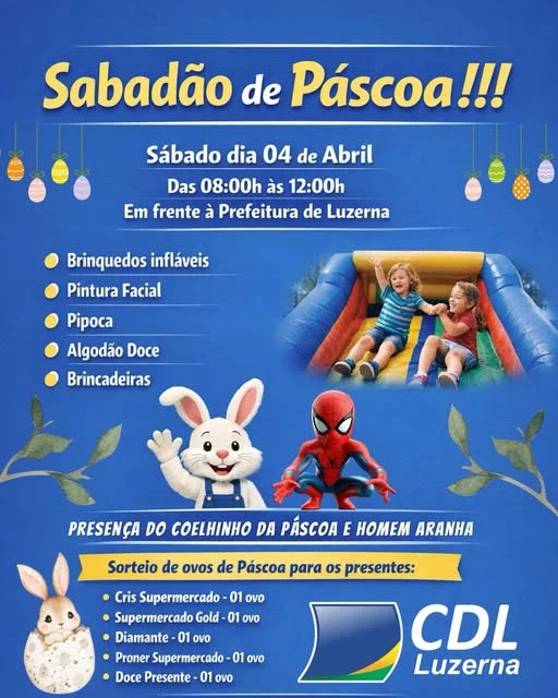 Sabadão de Páscoa promete movimentar Luzerna com atrações e celebração especial