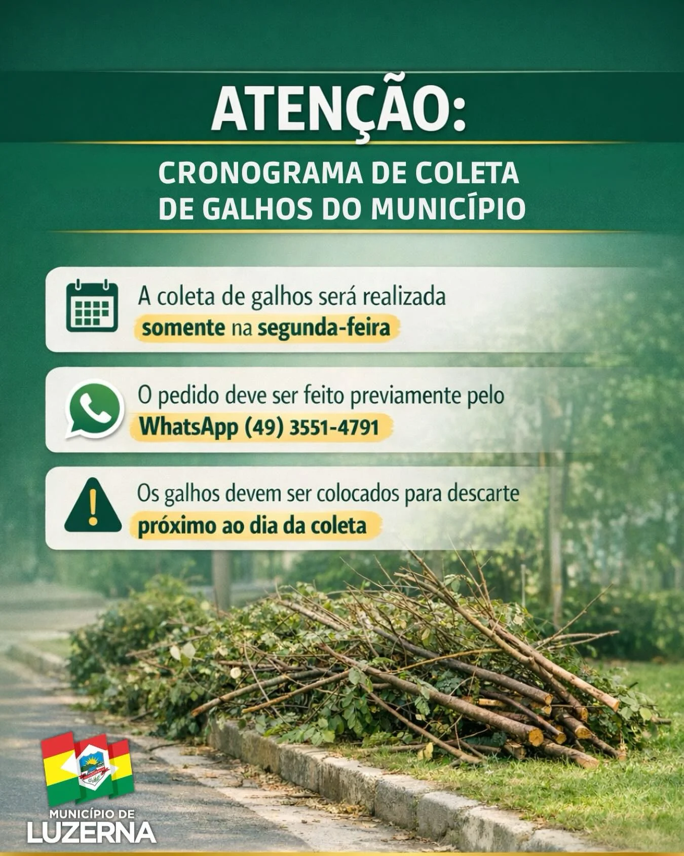 Atenção, moradores de Luzerna!