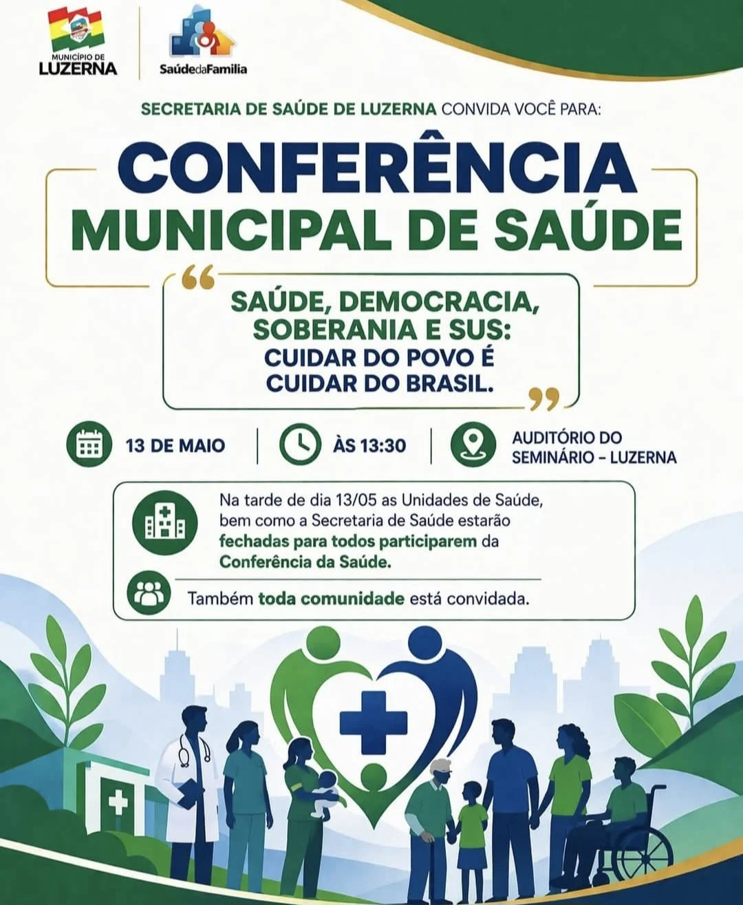 Luzerna promove Conferência Municipal de Saúde nesta quarta-feira (13)