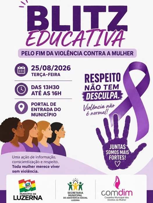 Luzerna realiza Blitz Educativa pelo fim da violência contra a mulher