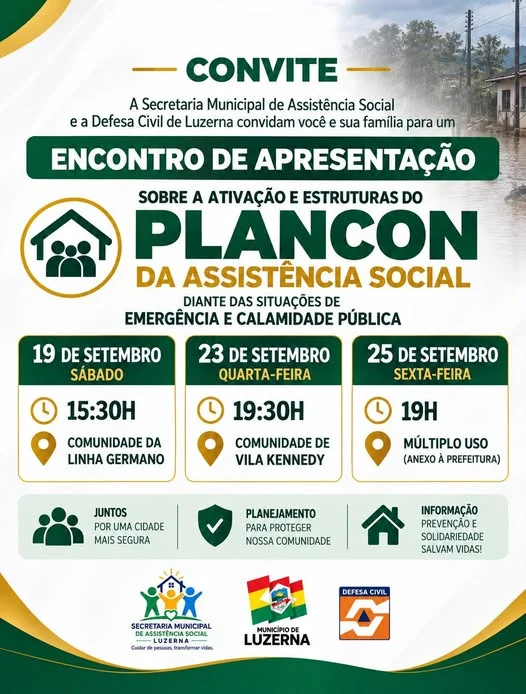 Luzerna realiza encontros para apresentação do PLANCON da Assistência Social