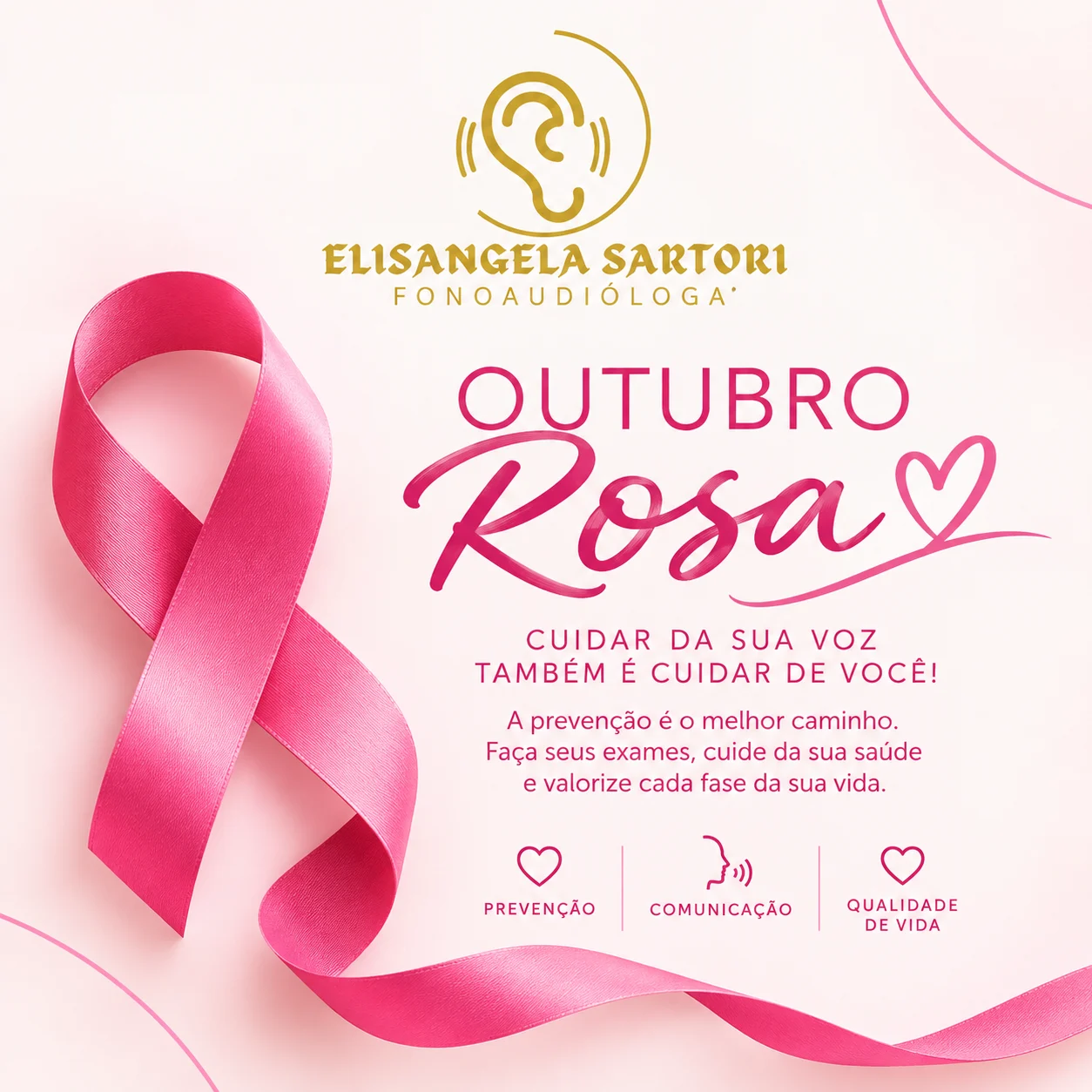 Outubro Rosa: cuidar da saúde é um gesto de amor!