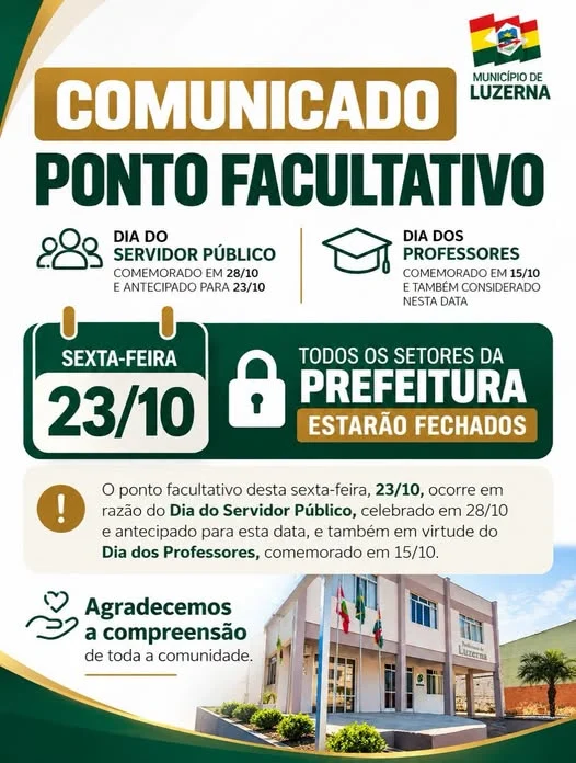 COMUNICADO | PONTO FACULTATIVO