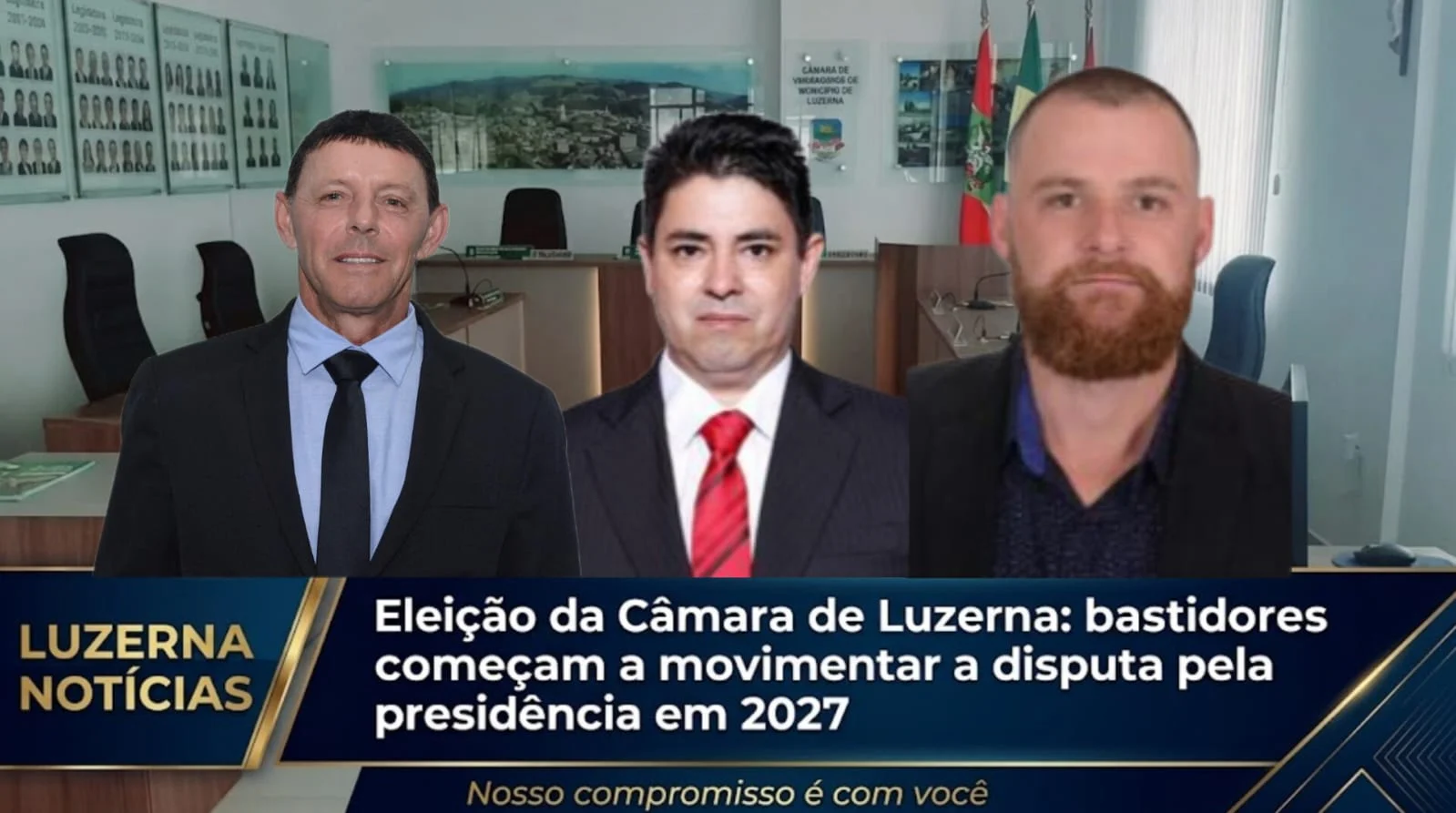 Signori, Jonas Moraes e Paulo Sérgio entram no radar para presidir a Câmara de Luzerna