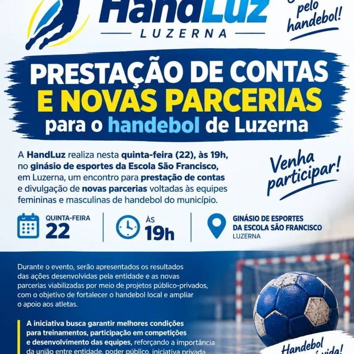 Prestação de Contas do Handebol em Luzerna